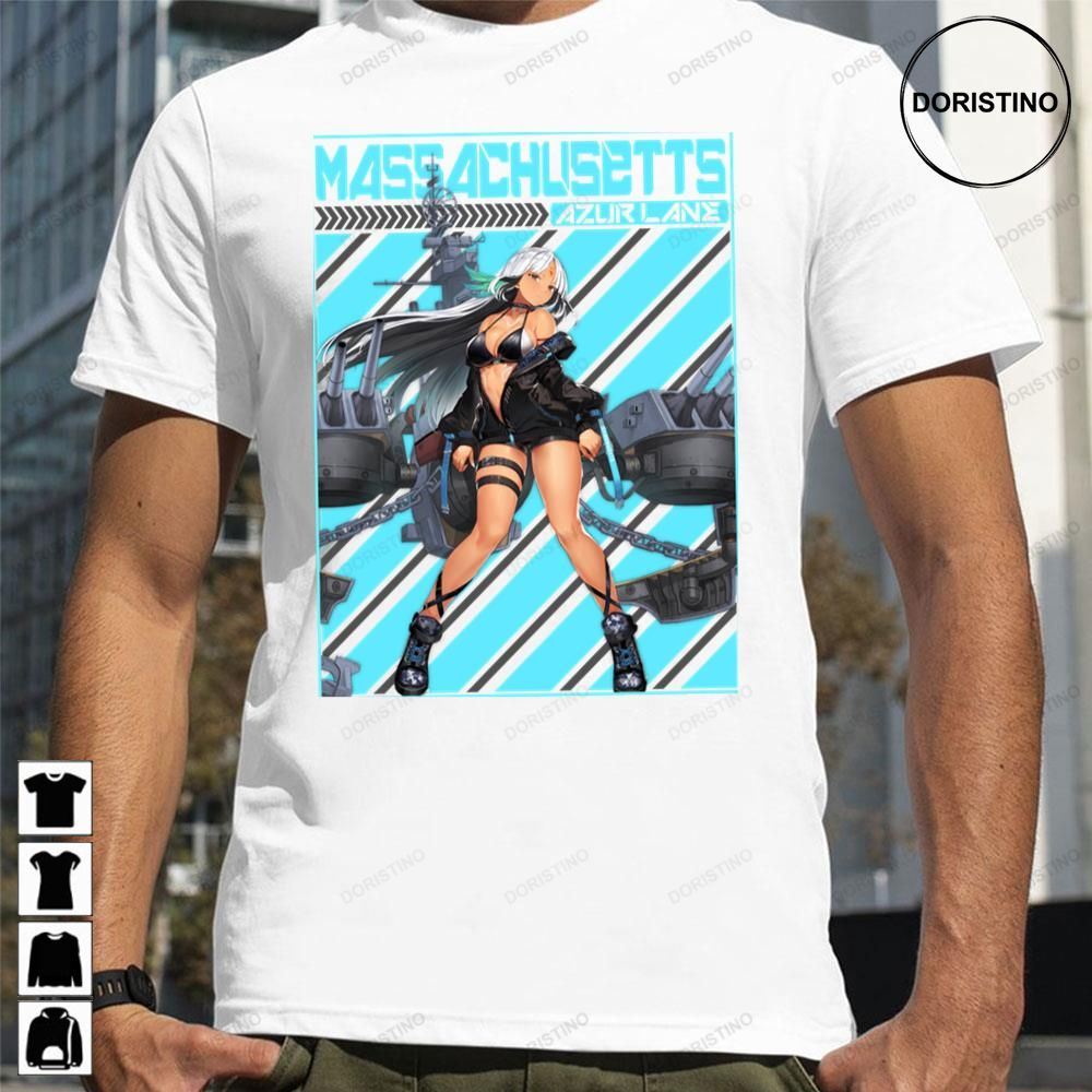 Blue Background Azur Lane Massachusetts Awesome Shirts